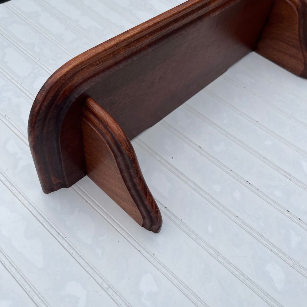 Vintage Dark Wood Floating Wall Shelf with Decorative Corbel Brackets Brown - Picture 2 of 6